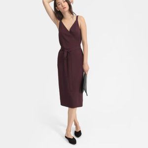 Everlane The Japanese GoWeave Tank Wrap Dress in Plumb, Size 12